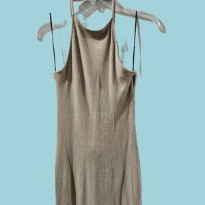 h & m -S-knit dress trims back adjustable tan color